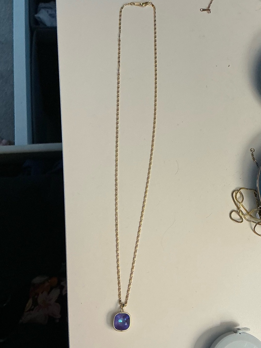 Swarovski Necklace Fancy Cushion Cut Crystal Necklace 925 Sterling Silver Gold - Picture 7 of 8